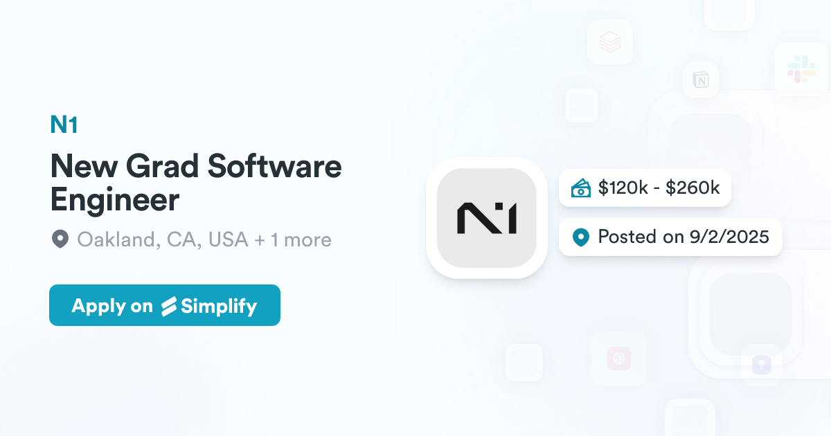 New Grad Software Engineer N1 Simplify Jobs